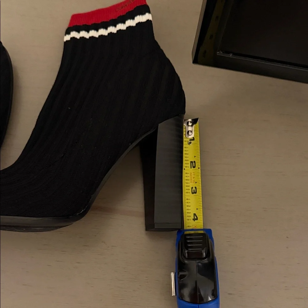 Black and Red Ankle Boots - Picture 5 of 5
